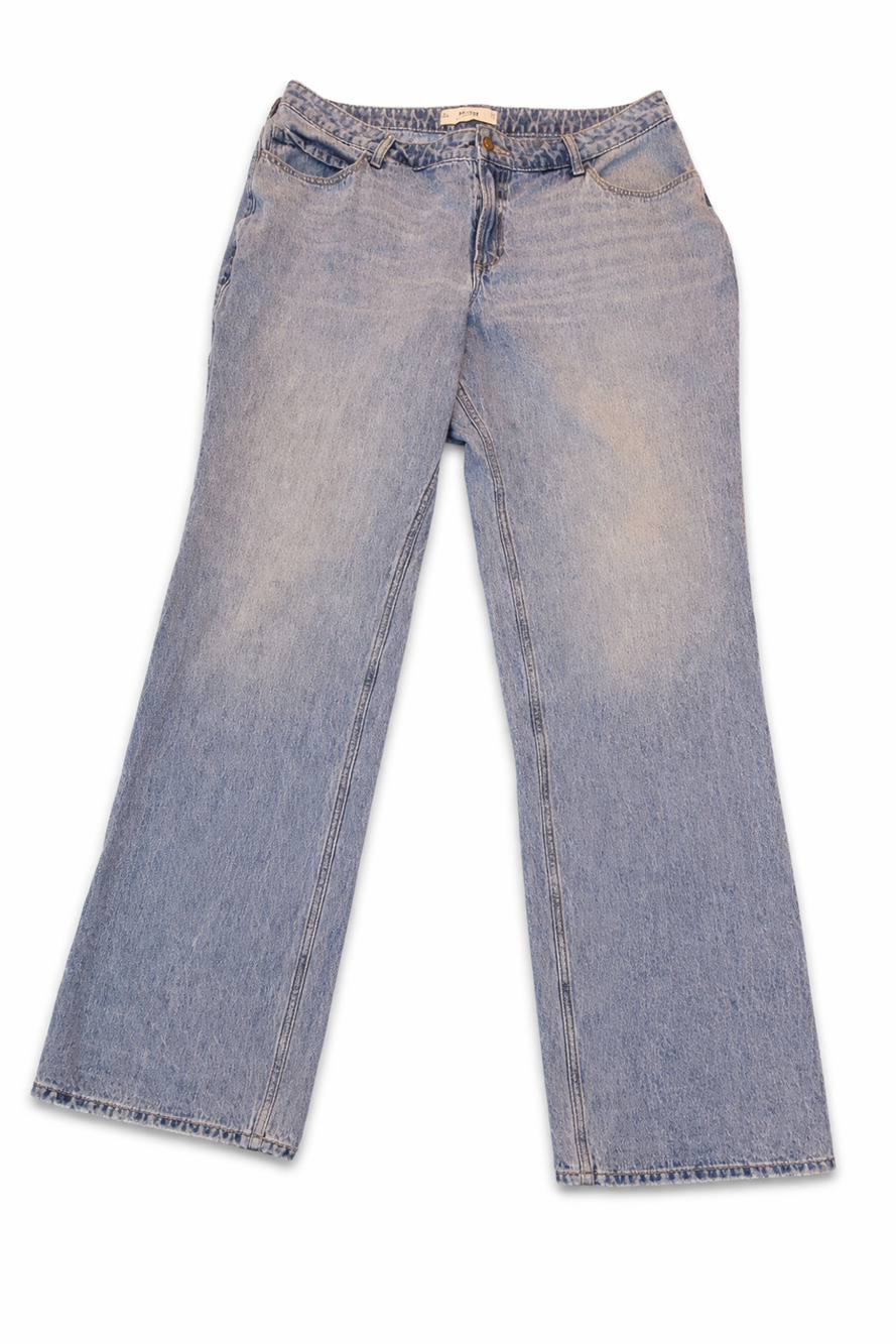 Hollister Baggy Jeans Womens 18L Y2K Skater Wide Leg Light Wash Curvy Mid Rise